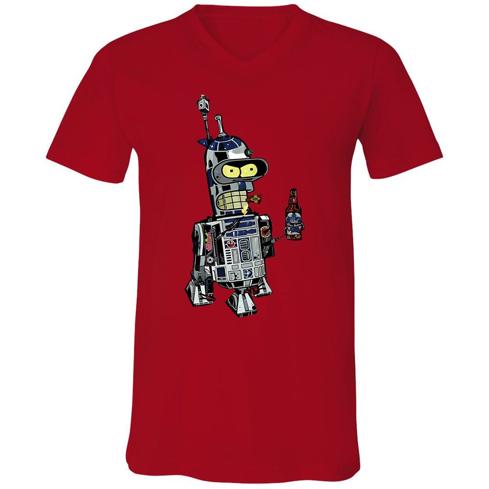 Unisex V-Neck T-Shirt - EUEP8PE4 - Red - 3