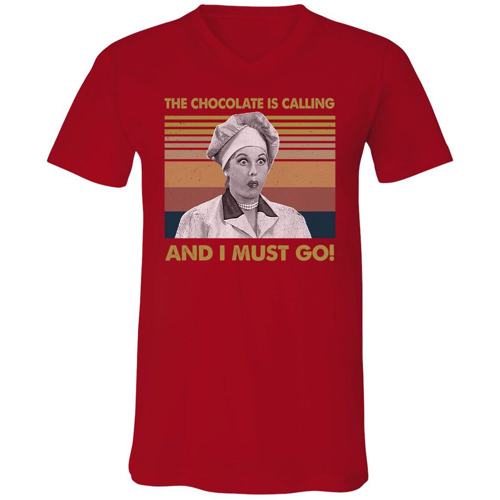 Unisex V-Neck T-Shirt - NQJJEM7R - Red - 3