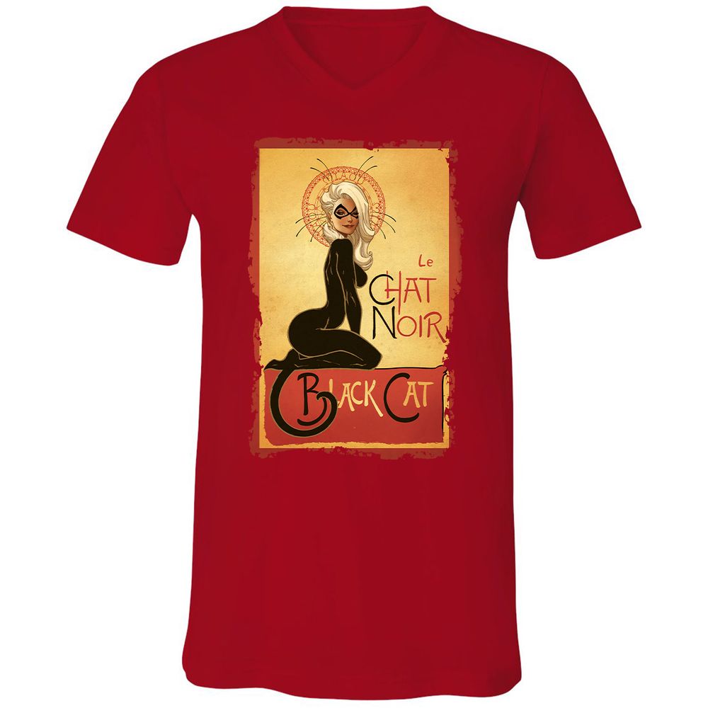 Unisex V-Neck T-Shirt - NPJT5W6F - Red - 3