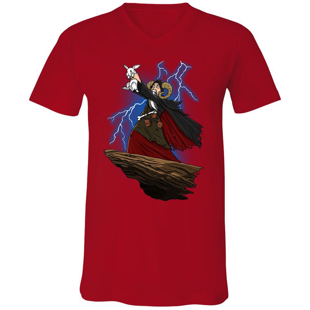 Unisex V-Neck T-Shirt - EZUXKW6N - Red - 3