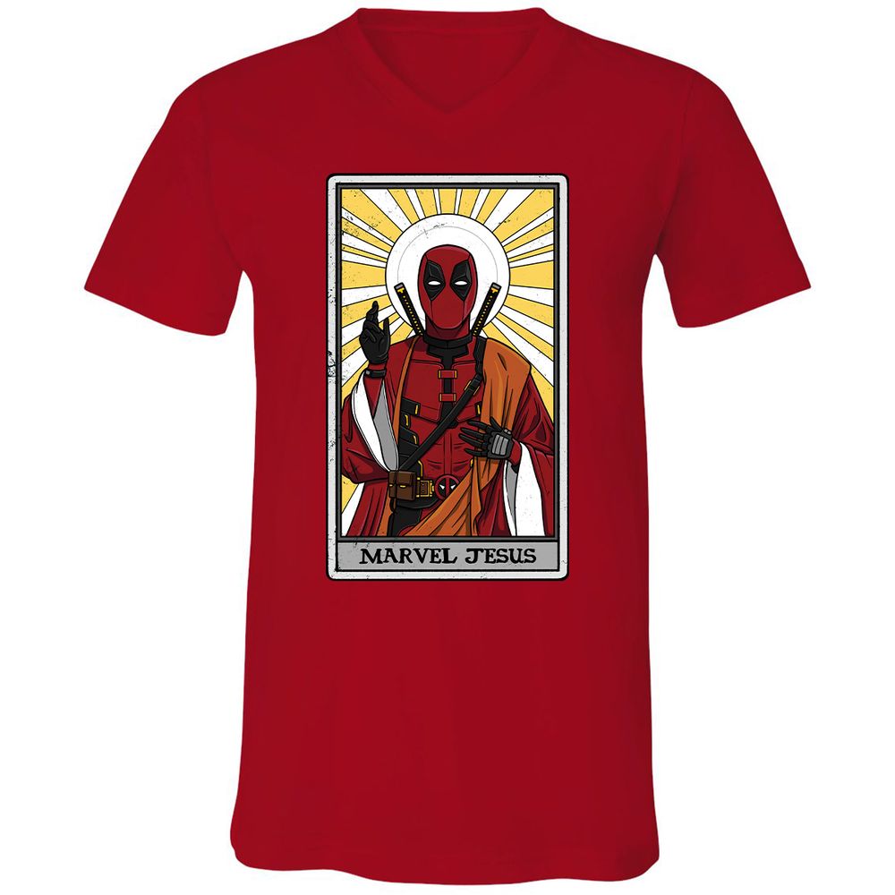 Unisex V-Neck T-Shirt - HNN46VPE - Red - 3