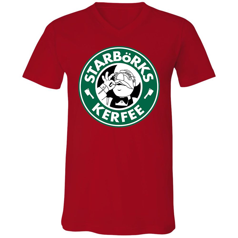 Unisex V-Neck T-Shirt - QQ3H45JH - Red - 3