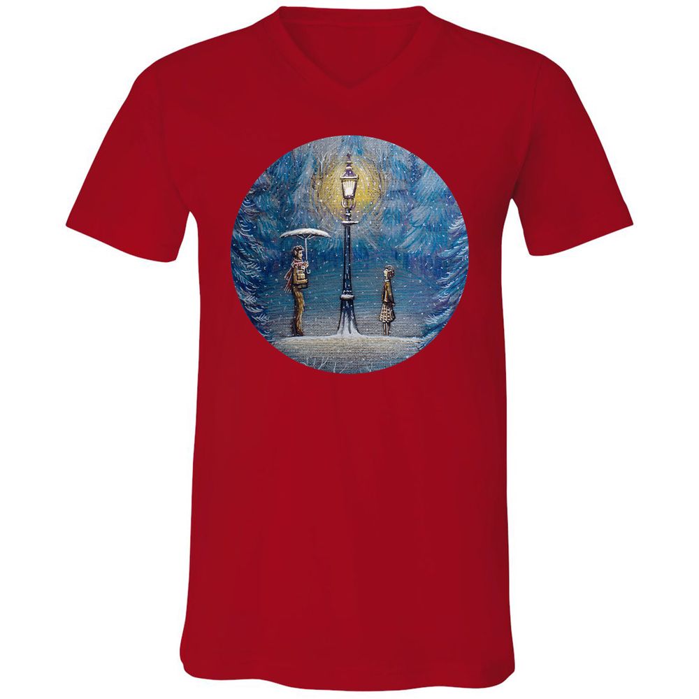 Unisex V-Neck T-Shirt - SWF6ENT3 - Red - 3