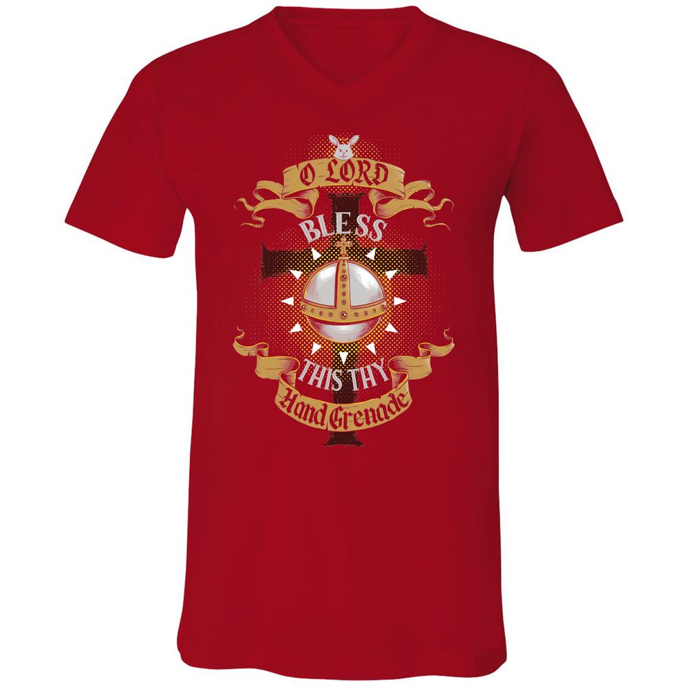 Unisex V-Neck T-Shirt - 713DP4AW - Red - 3