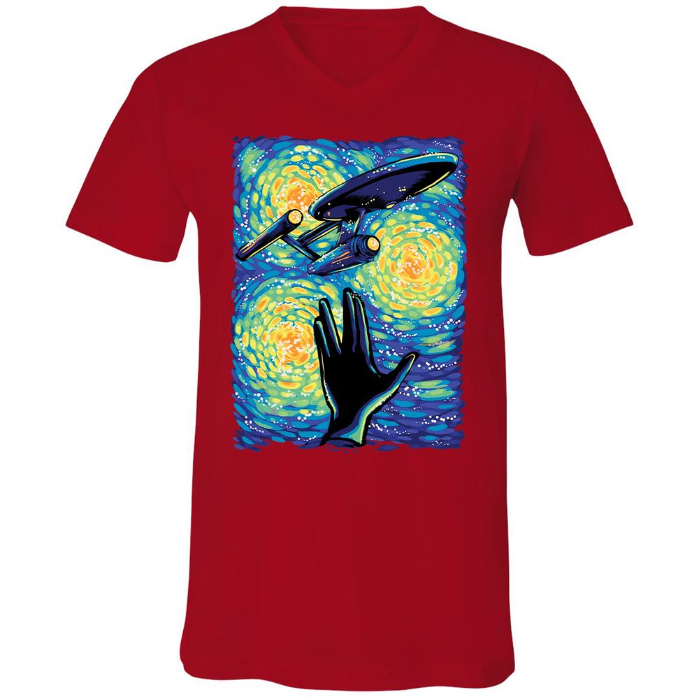 Unisex V-Neck T-Shirt - EJ86WJ24 - Red - 3