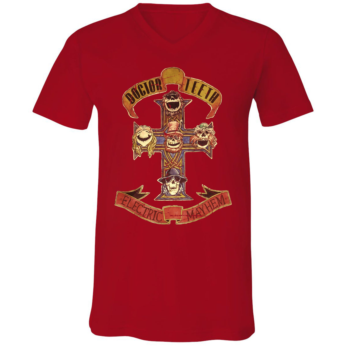 Unisex V-Neck T-Shirt - QXQW28ED - Red - 3