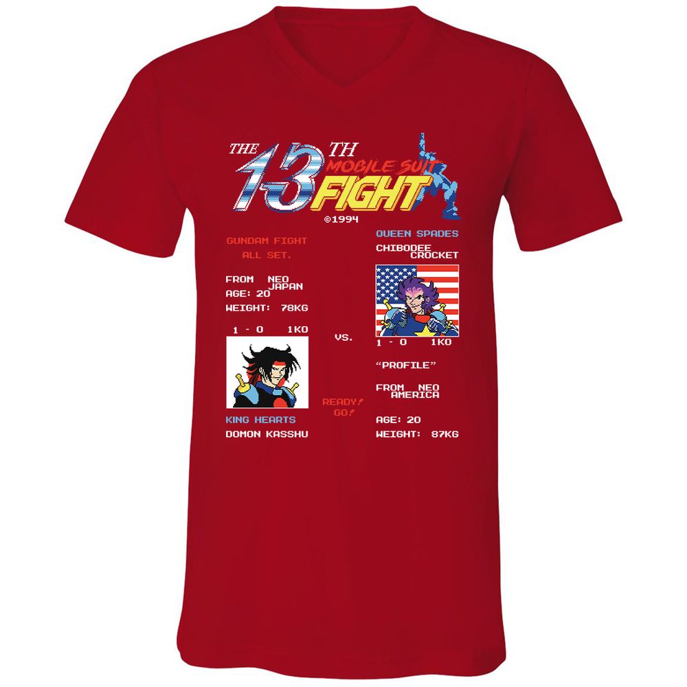 Unisex V-Neck T-Shirt - ENK7DCC1 - Red - 3