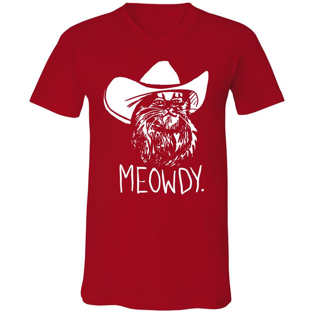 Unisex V-Neck T-Shirt - T9XRHC85 - Red - 3