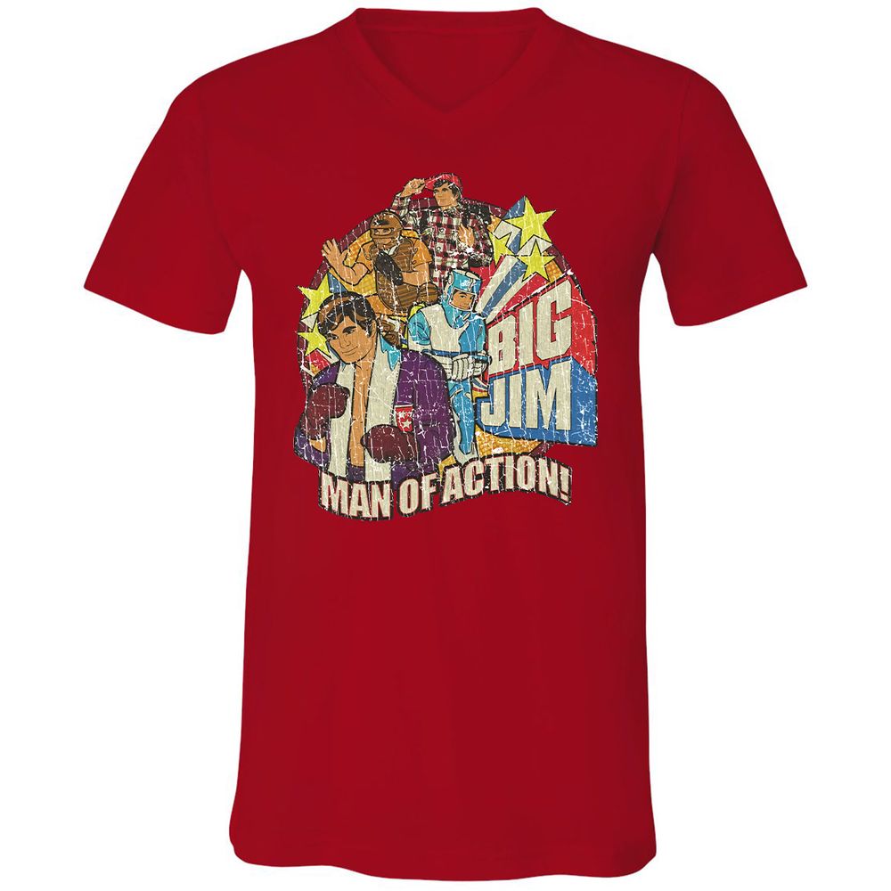Unisex V-Neck T-Shirt - 1R9TCSEJ - Red - 3