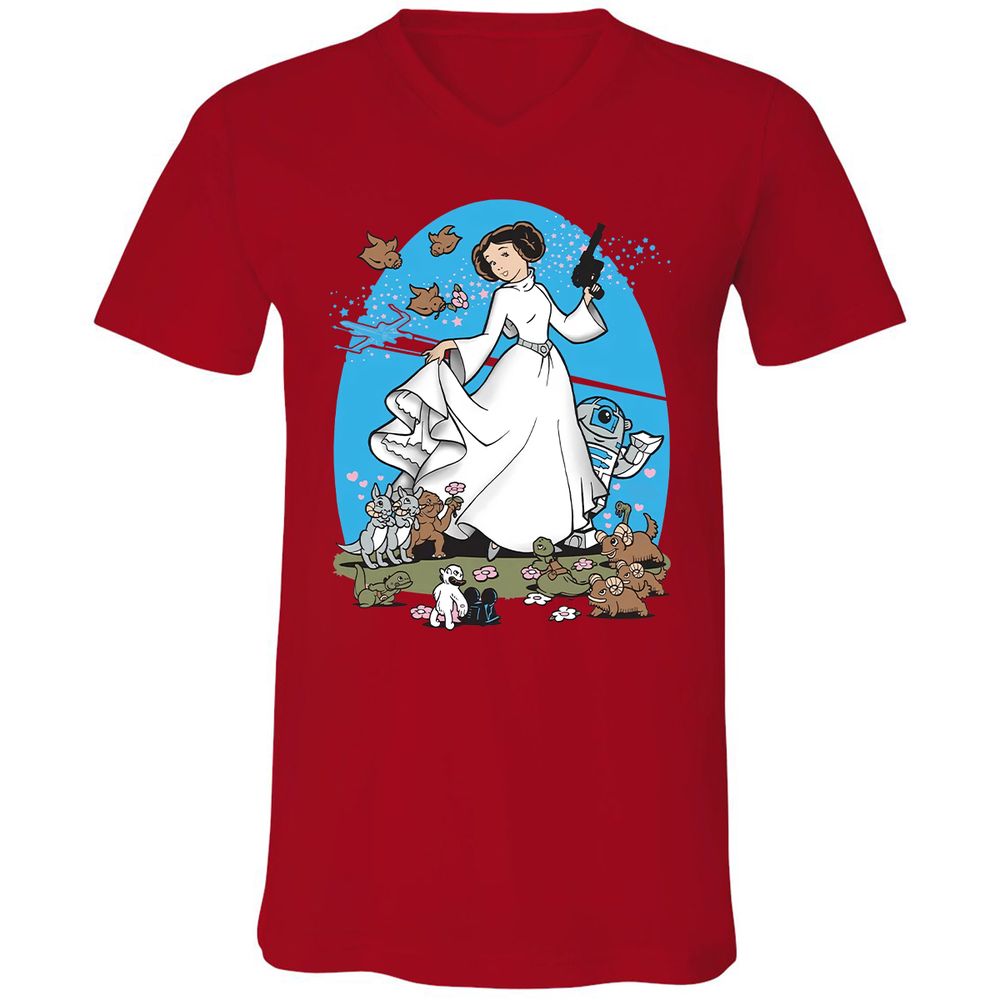 Unisex V-Neck T-Shirt - AZ8XDCDW - Red - 3