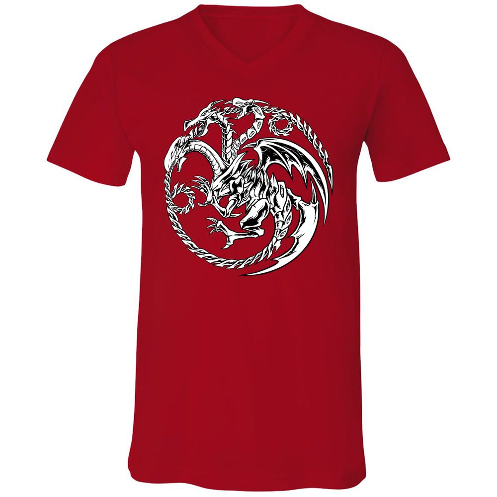 Unisex V-Neck T-Shirt - M55WX51L - Red - 3