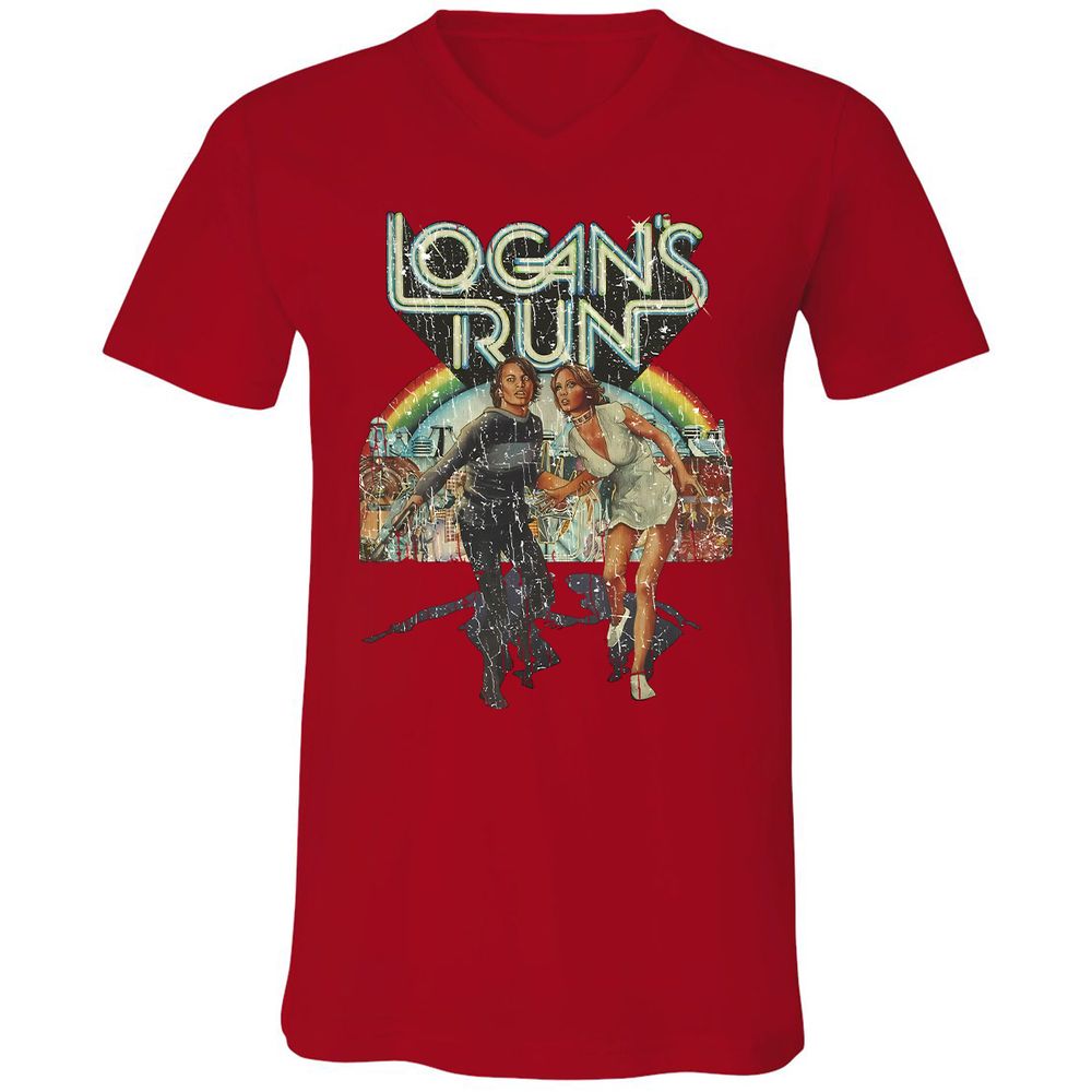Unisex V-Neck T-Shirt - KLQMU9VX - Red - 3