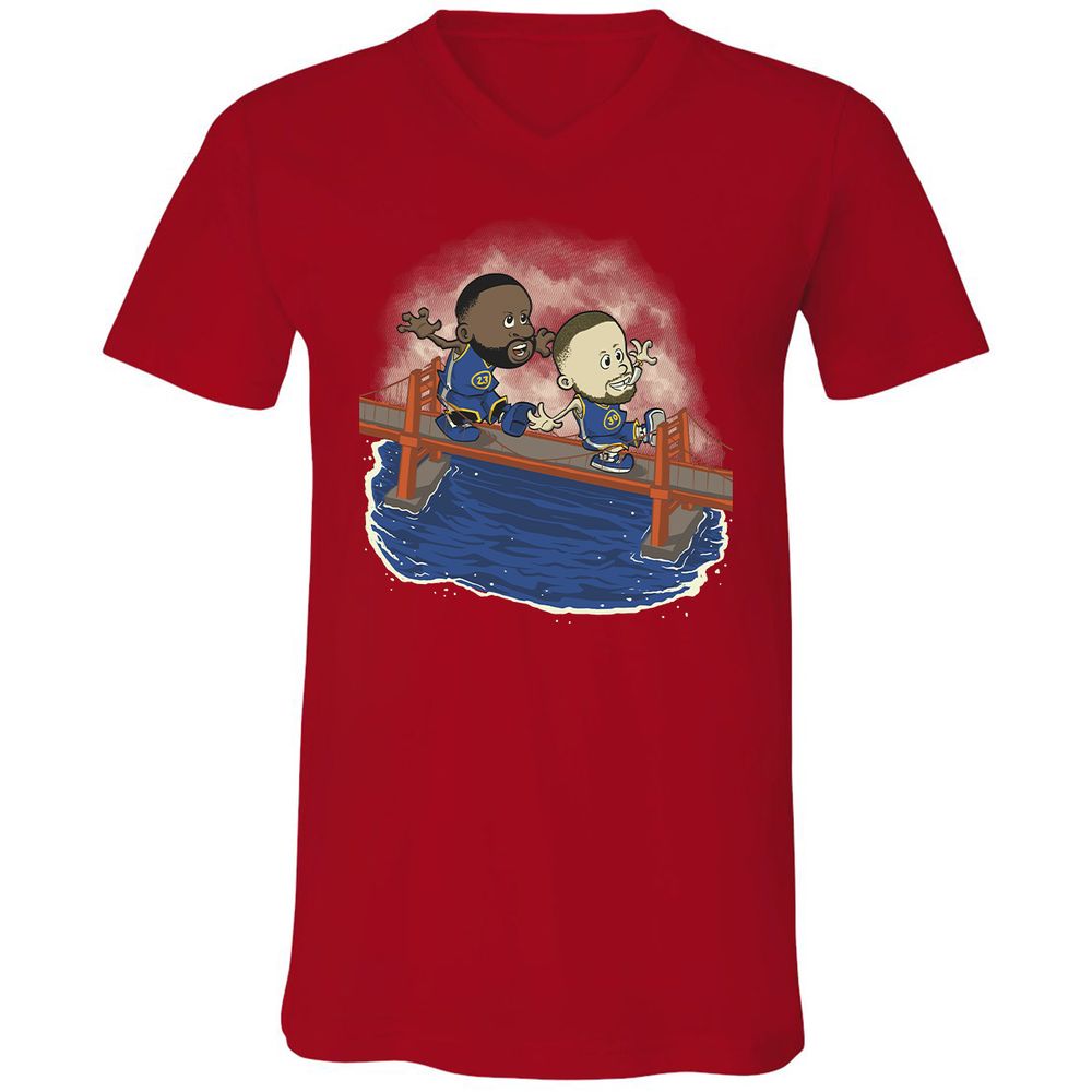 Unisex V-Neck T-Shirt - UJ31YLGE - Red - 3