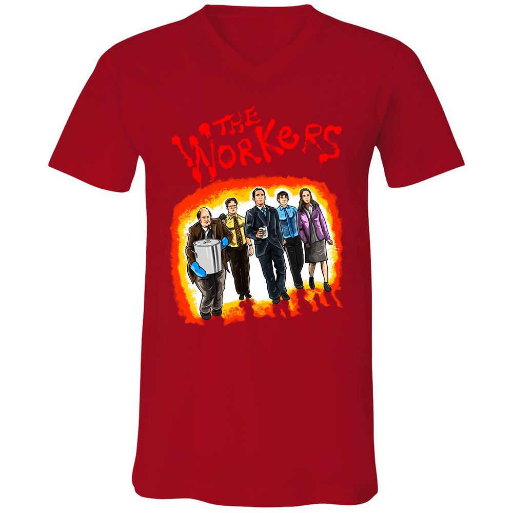 Unisex V-Neck T-Shirt - GPRF7D66 - Red - 3