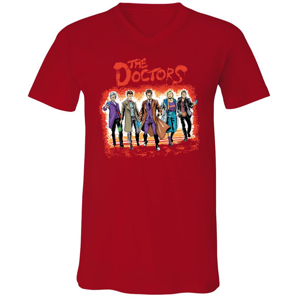 Unisex V-Neck T-Shirt - GRRQ6M1N - Red - 3
