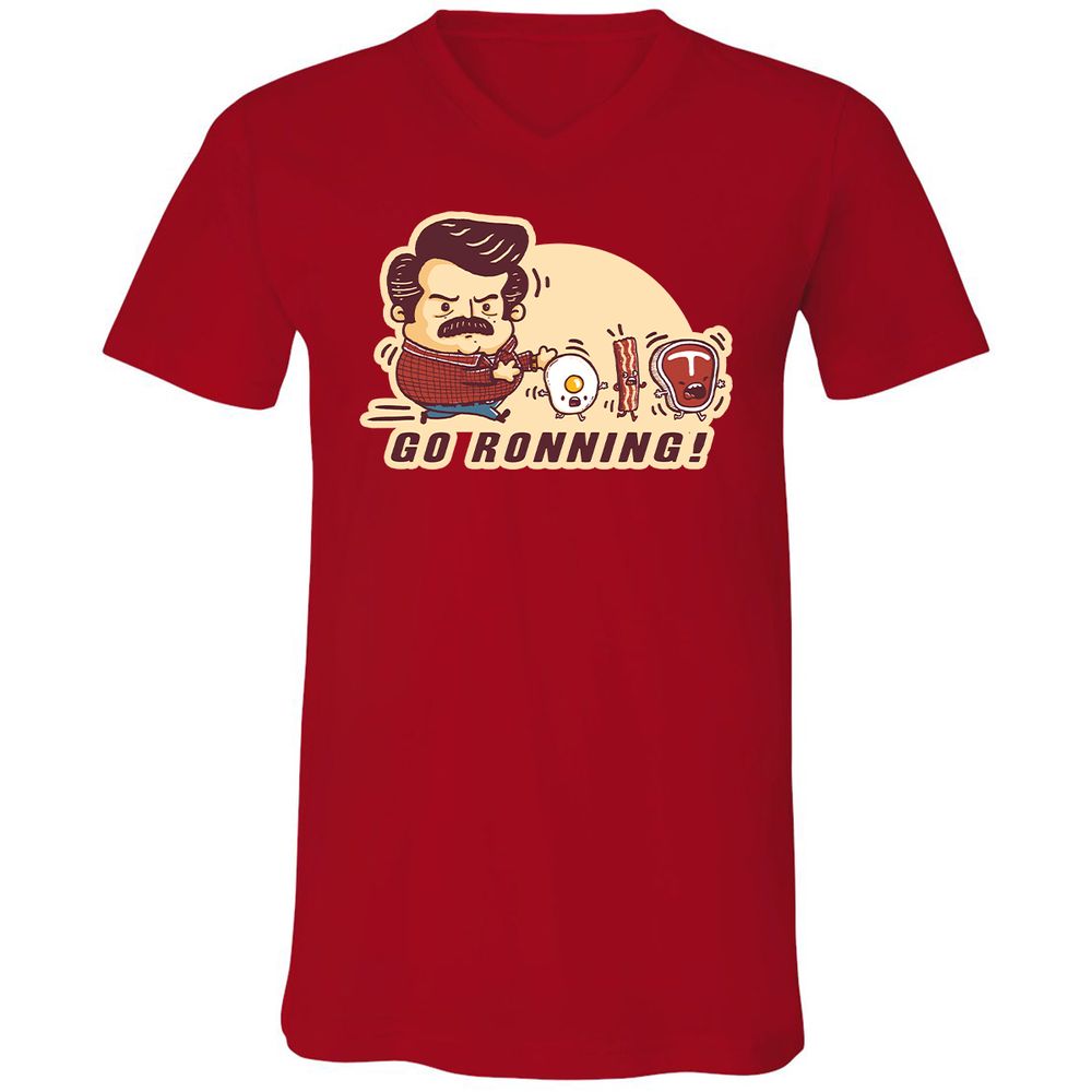Unisex V-Neck T-Shirt - 47TZFM8T - Red - 3