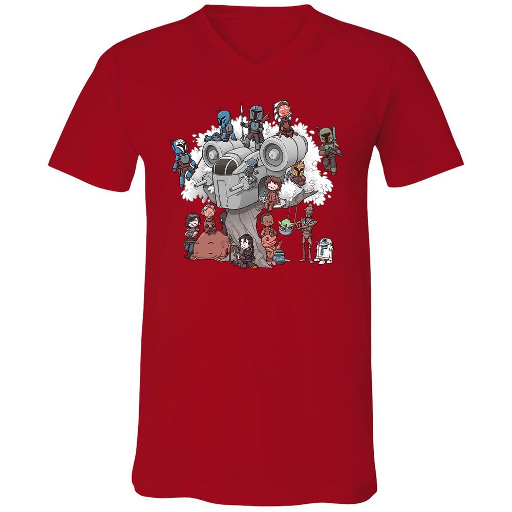 Unisex V-Neck T-Shirt - U18TNB6W - Red - 3