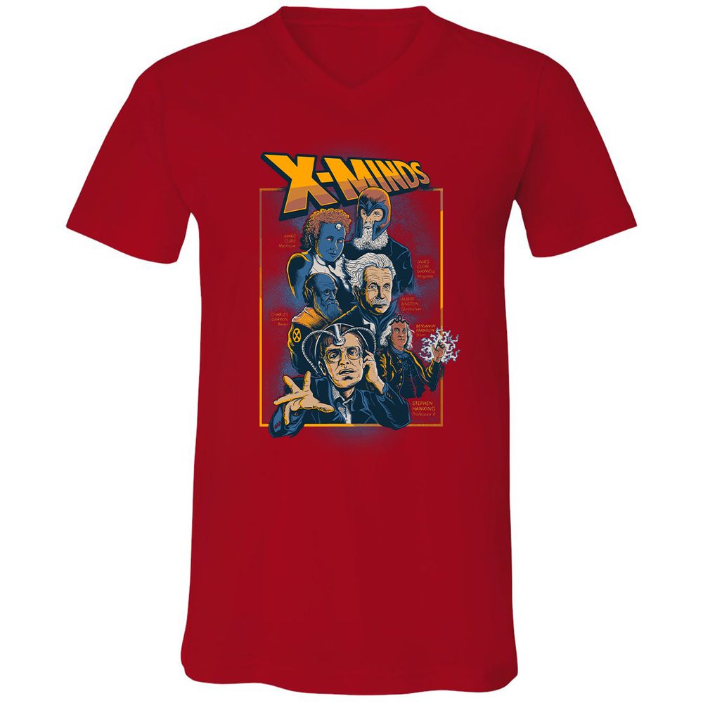 Unisex V-Neck T-Shirt - KH6CH7RS - Red - 3