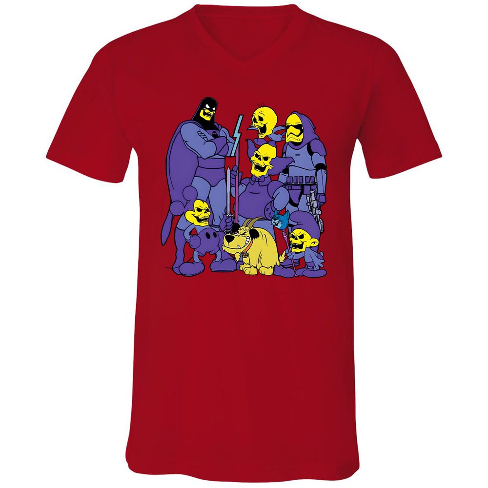 Unisex V-Neck T-Shirt - Y1G2K1KQ - Red - 3