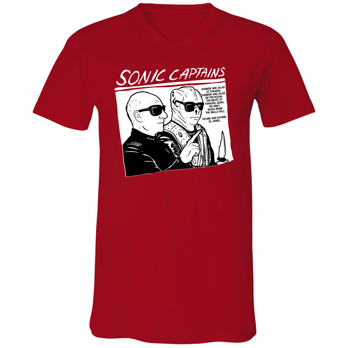 Unisex V-Neck T-Shirt - 89MD243Z - Red - 3