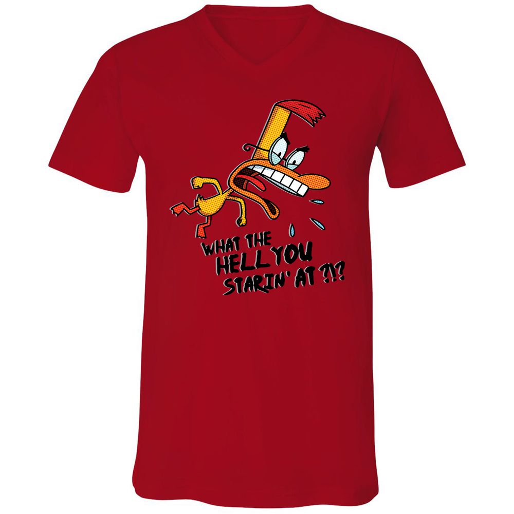 Unisex V-Neck T-Shirt - K6YAS41V - Red - 3