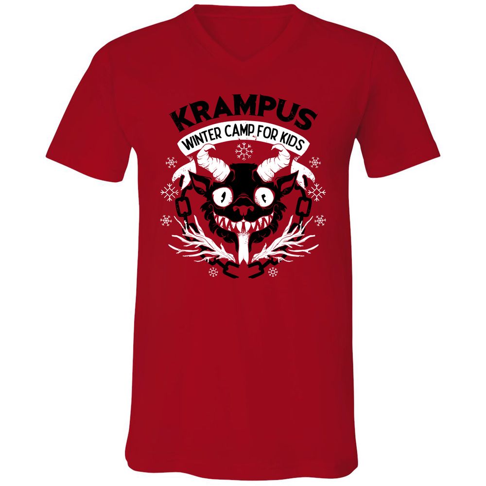 Unisex V-Neck T-Shirt - 2LC9QRG1 - Red - 3