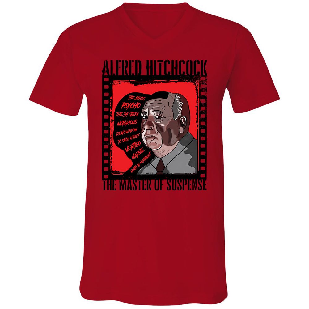 Unisex V-Neck T-Shirt - NMGQJT3H - Red - 3