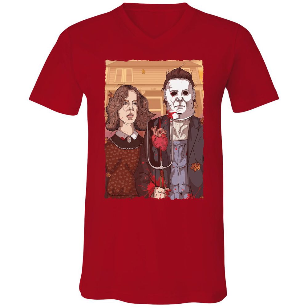 Unisex V-Neck T-Shirt - JWGA91PK - Red - 3