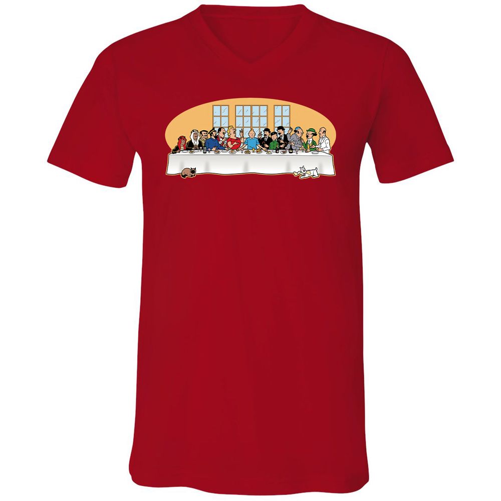 Unisex V-Neck T-Shirt - MR4HGLE6 - Red - 3