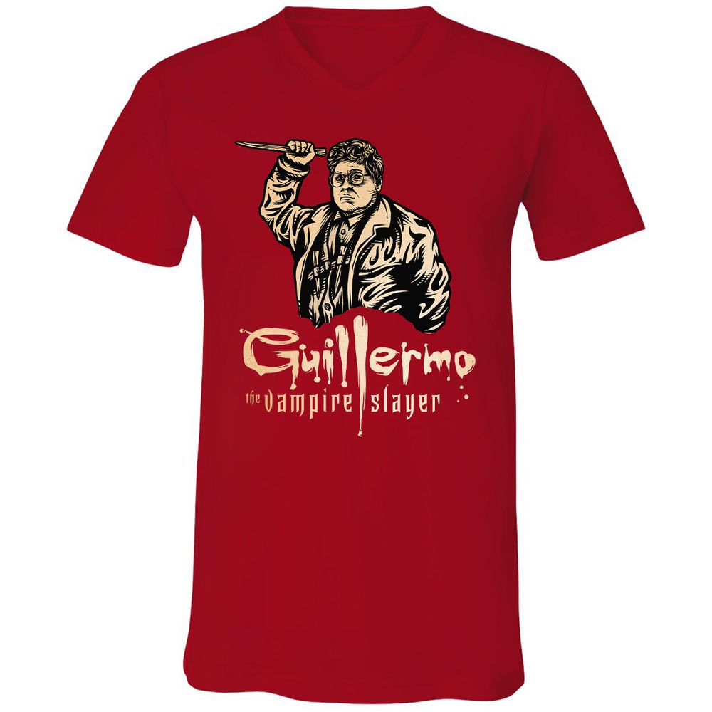 Unisex V-Neck T-Shirt - 8GD1ZBD8 - Red - 3