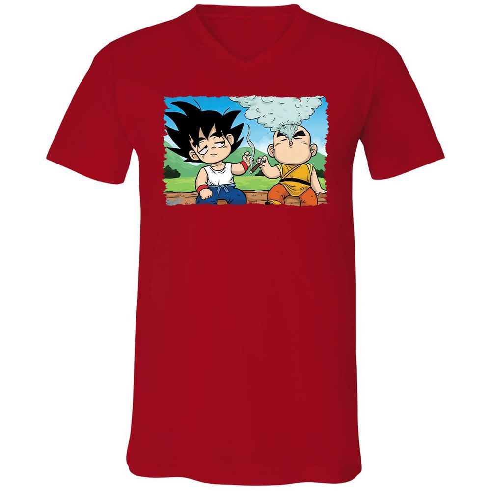 Unisex V-Neck T-Shirt - UYABYVP9 - Red - 3