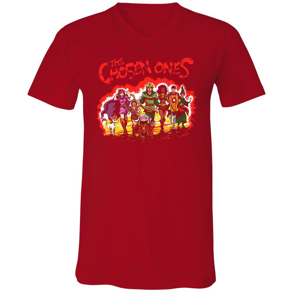 Unisex V-Neck T-Shirt - 2YPKRGYV - Red - 3