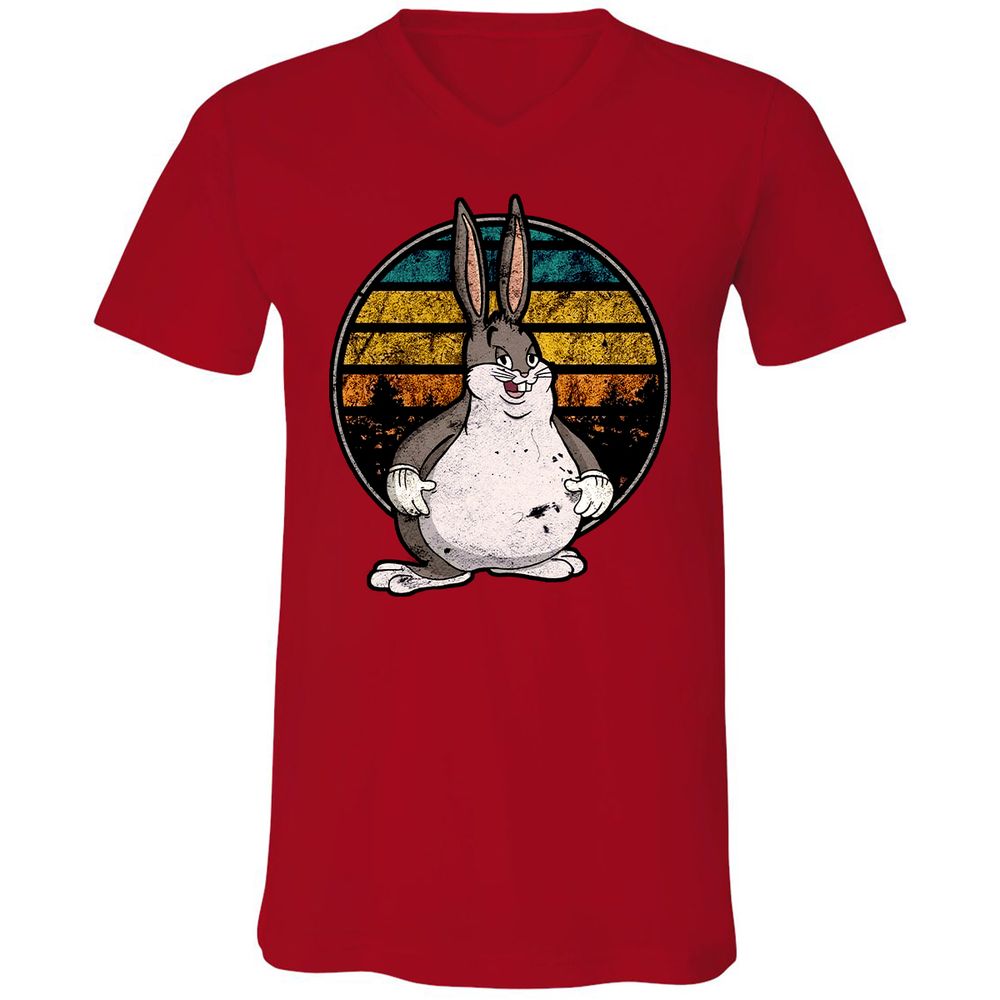 Unisex V-Neck T-Shirt - AMR9BWRT - Red - 3