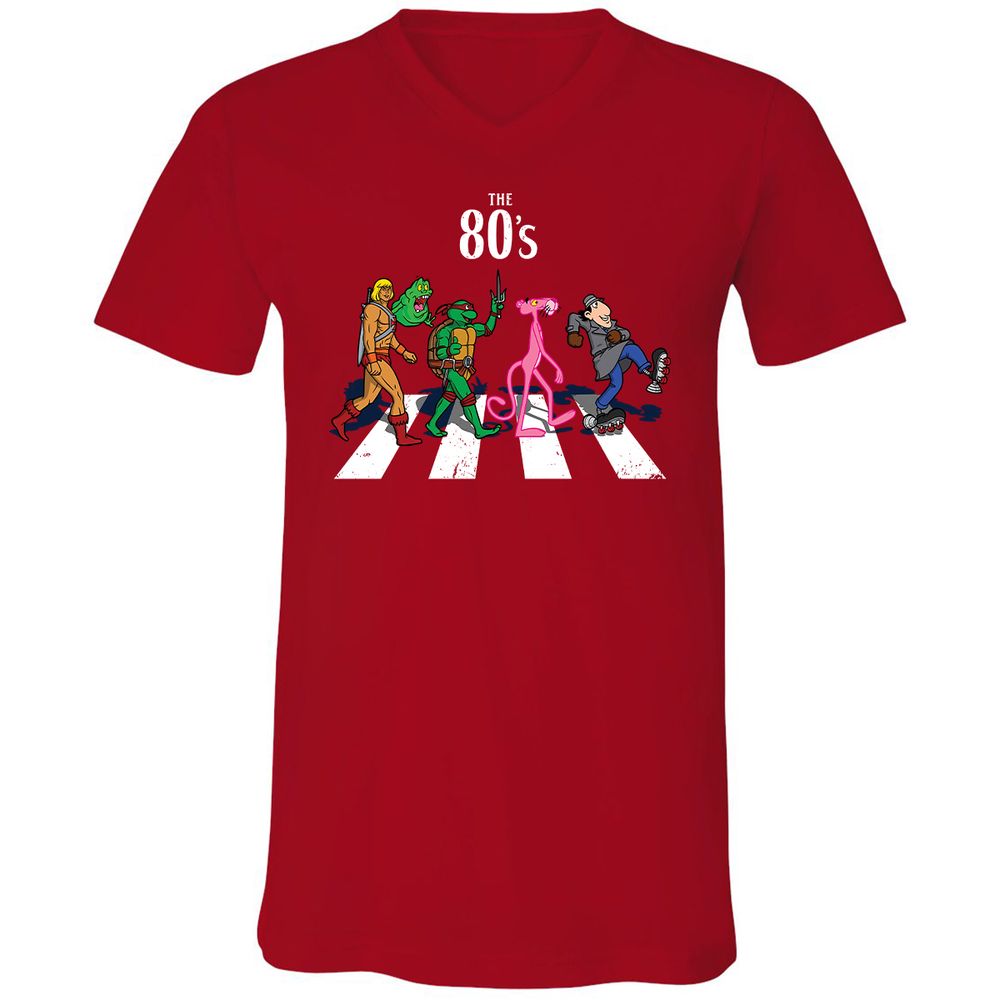 Unisex V-Neck T-Shirt - 42UGYXSZ - Red - 3