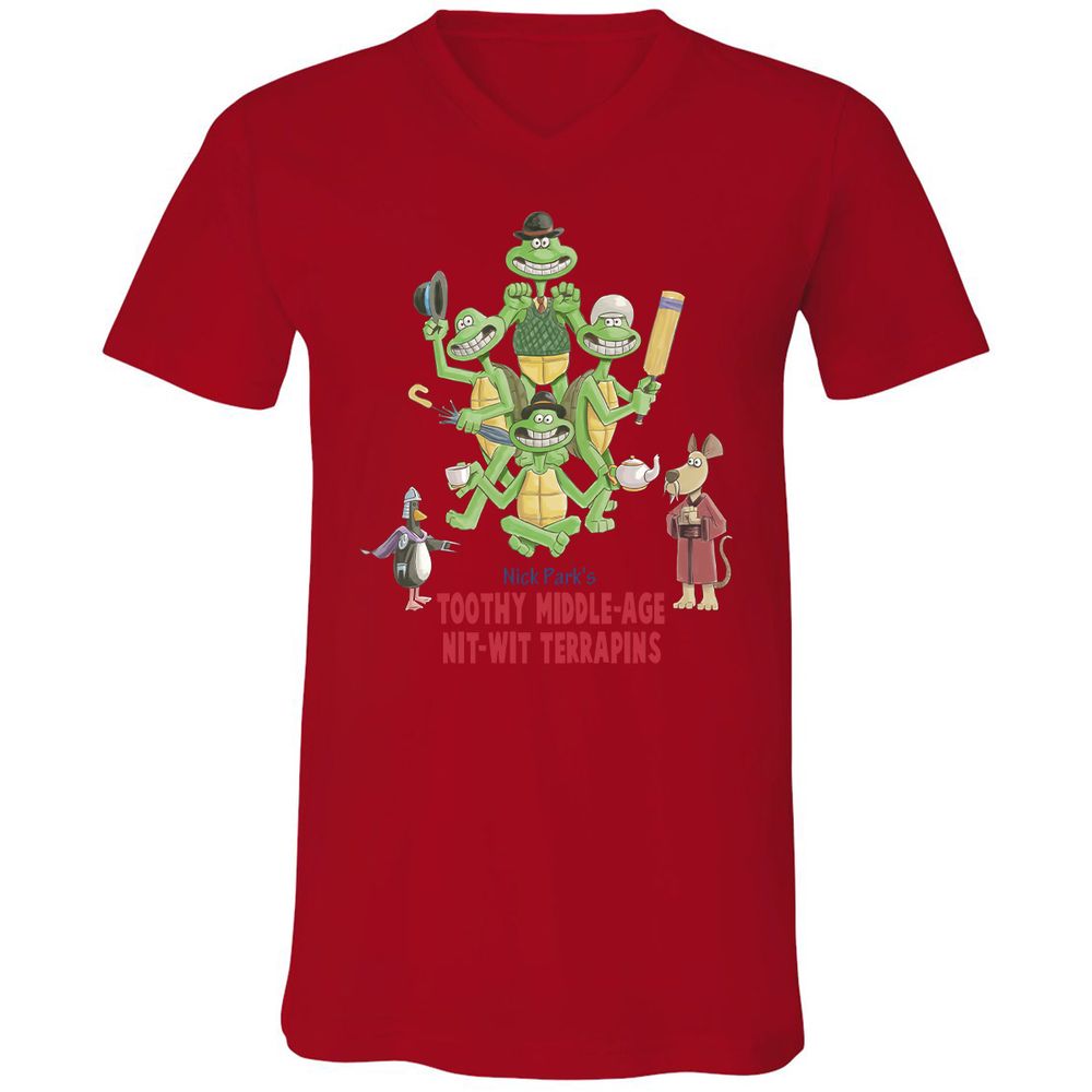 Unisex V-Neck T-Shirt - 3EB1U517 - Red - 3