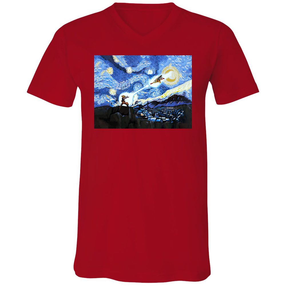 Unisex V-Neck T-Shirt - 7UW6S7JB - Red - 3