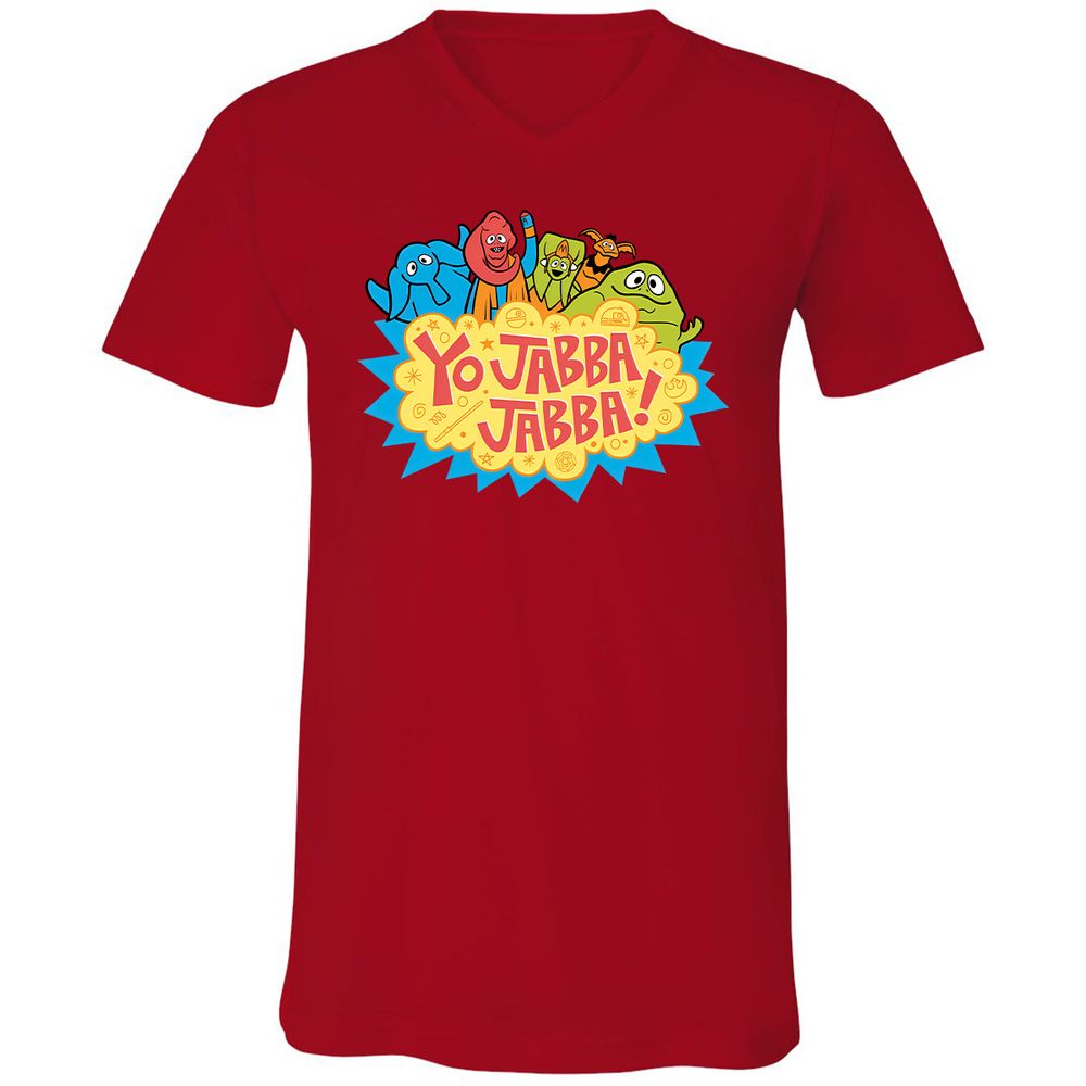Unisex V-Neck T-Shirt - Q1DNC96N - Red - 3