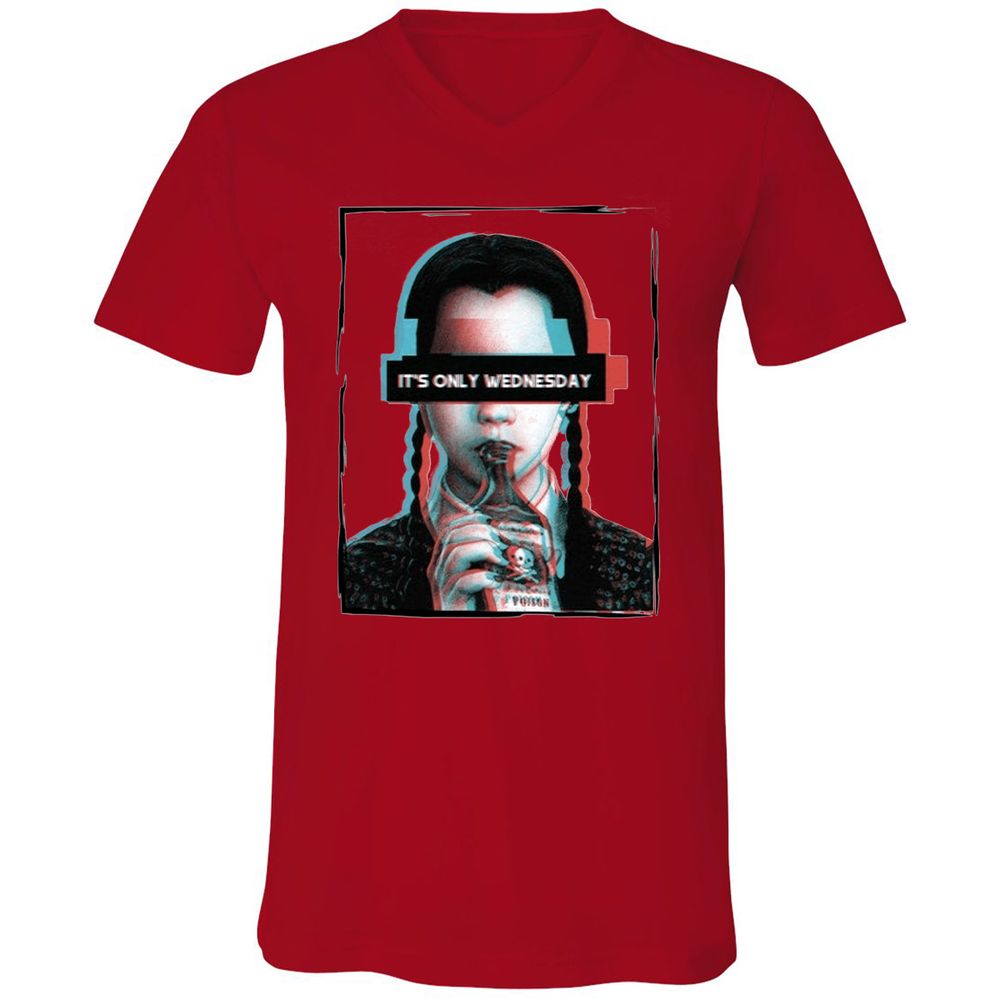 Unisex V-Neck T-Shirt - GTJQ179A - Red - 3