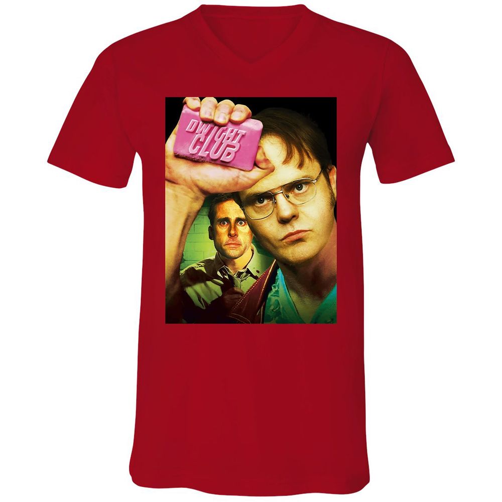 Unisex V-Neck T-Shirt - MZSRSNQJ - Red - 3