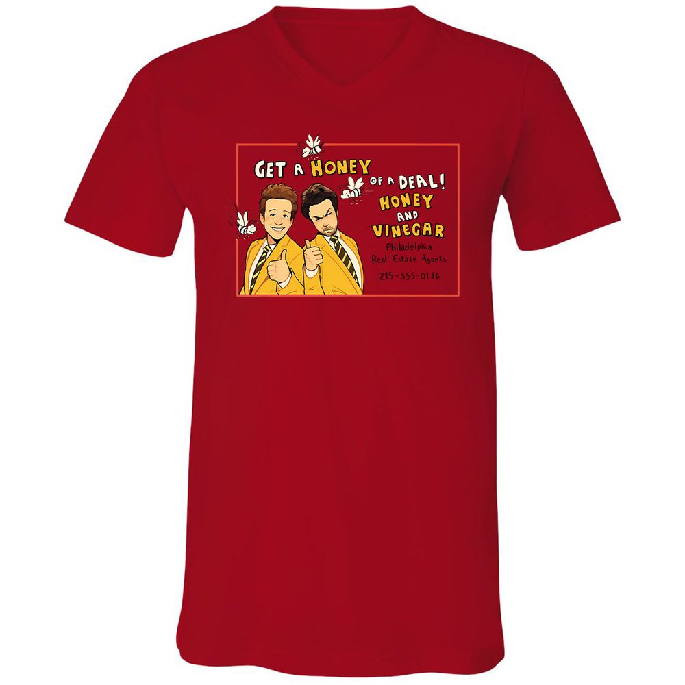 Unisex V-Neck T-Shirt - FTEGSH1H - Red - 3