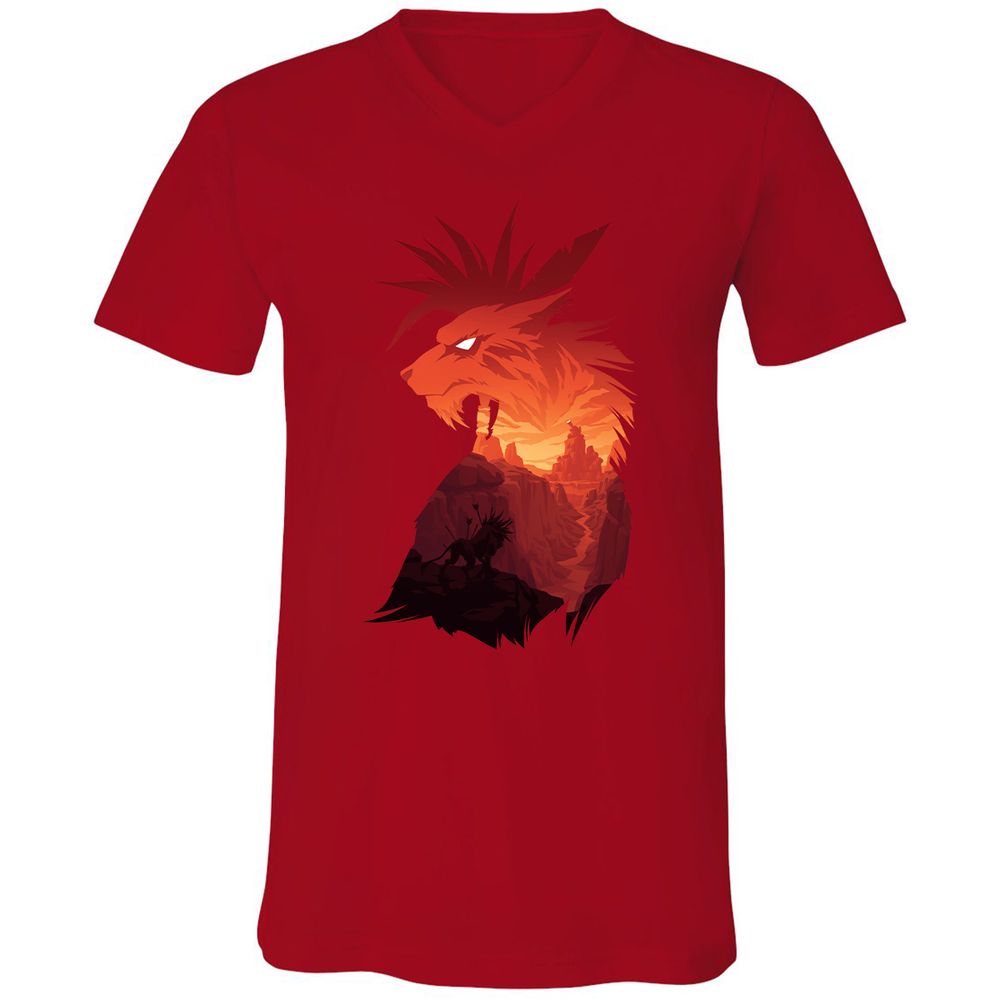 Unisex V-Neck T-Shirt - NLNKSUZ6 - Red - 3