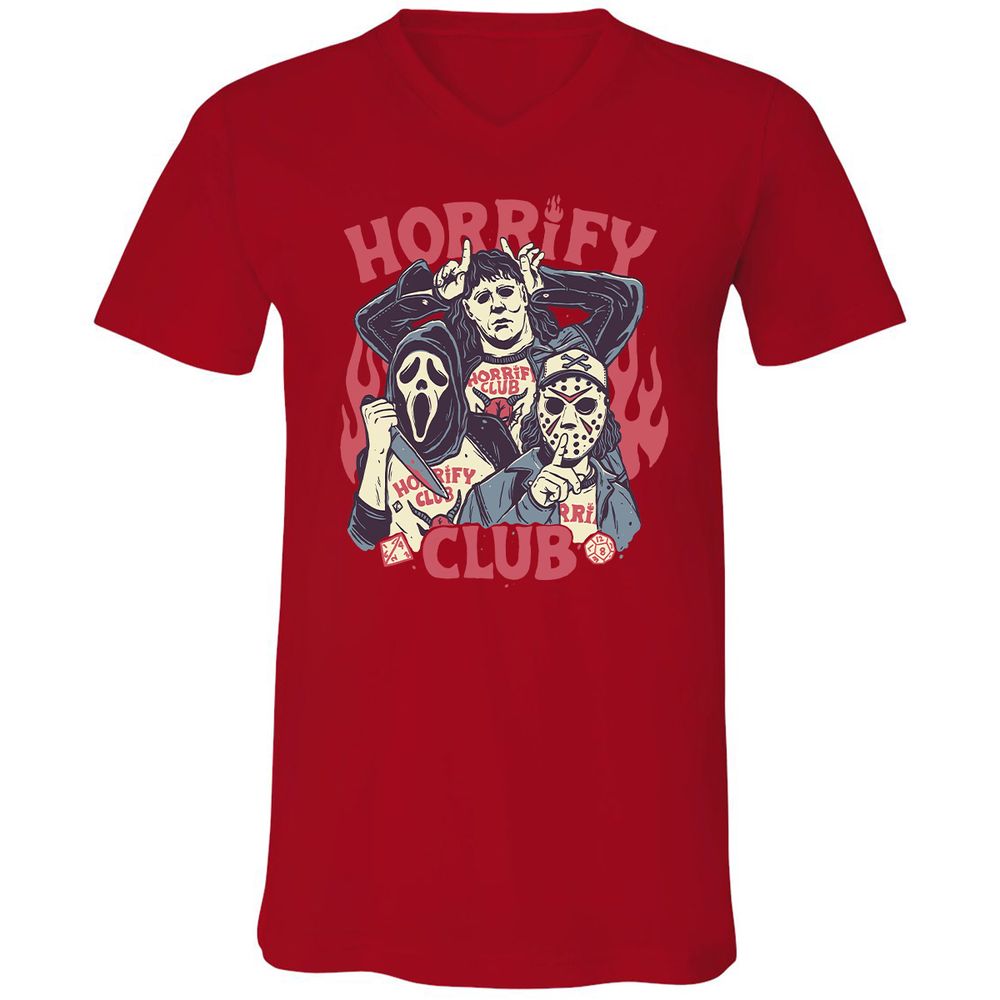 Unisex V-Neck T-Shirt - D4KH9HC6 - Red - 3