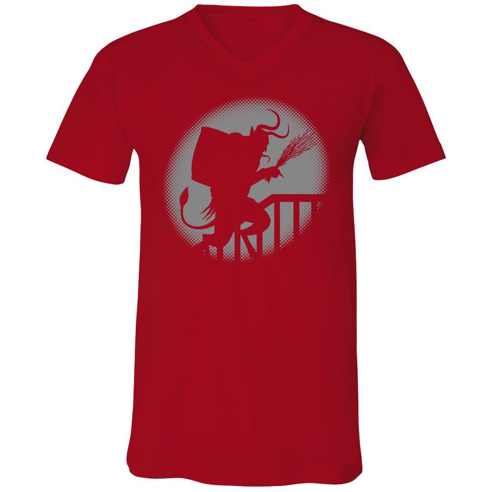 Unisex V-Neck T-Shirt - 4YNB32GQ - Red - 3