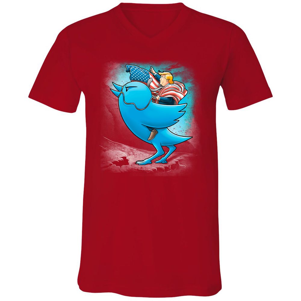 Unisex V-Neck T-Shirt - H519J8C6 - Red - 3