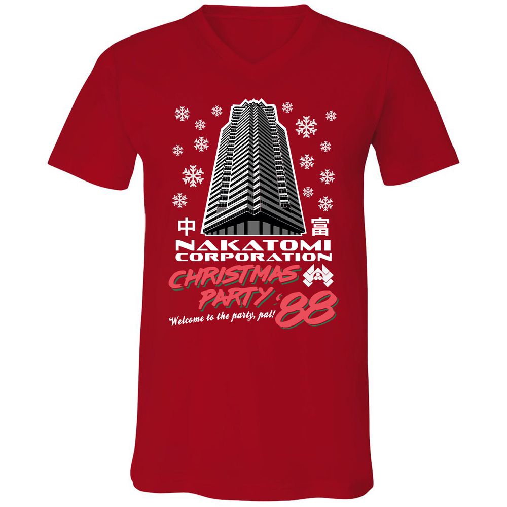Unisex V-Neck T-Shirt - 8QV2XRD8 - Red - 3