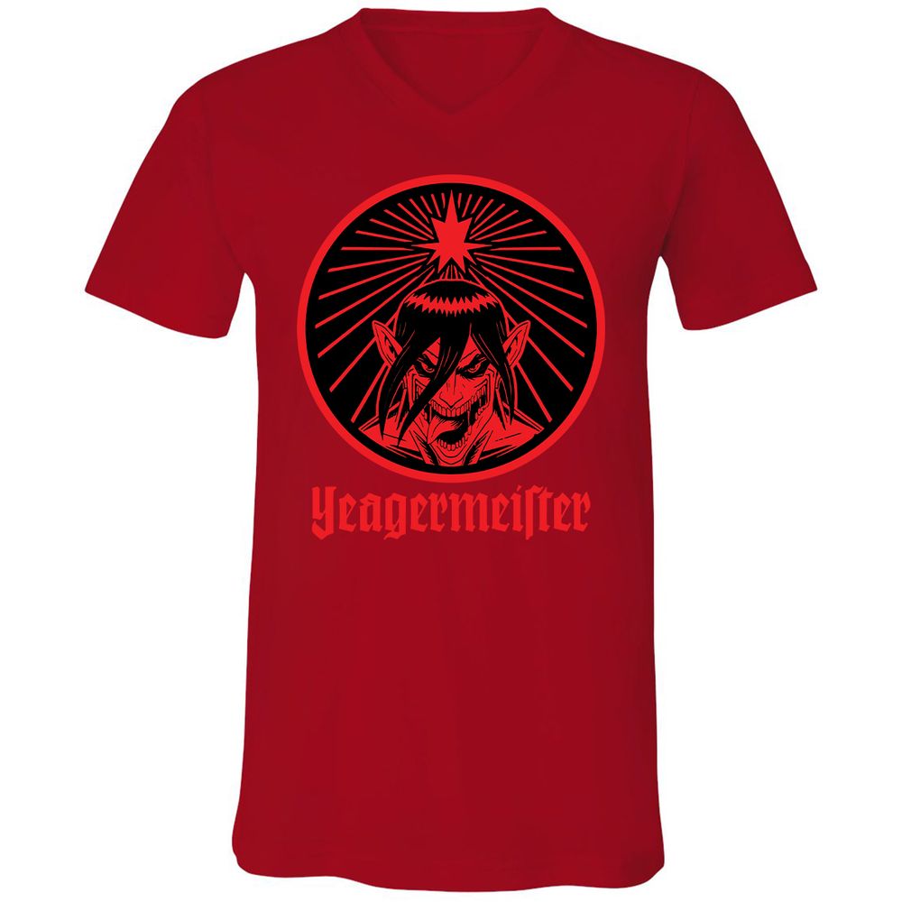 Unisex V-Neck T-Shirt - UA86F2QV - Red - 3