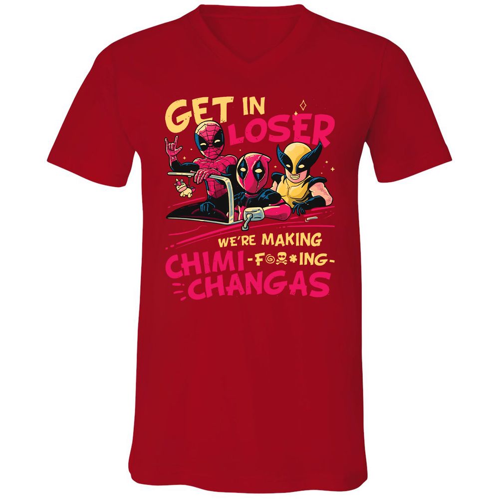 Unisex V-Neck T-Shirt - HZDP4XAA - Red - 3