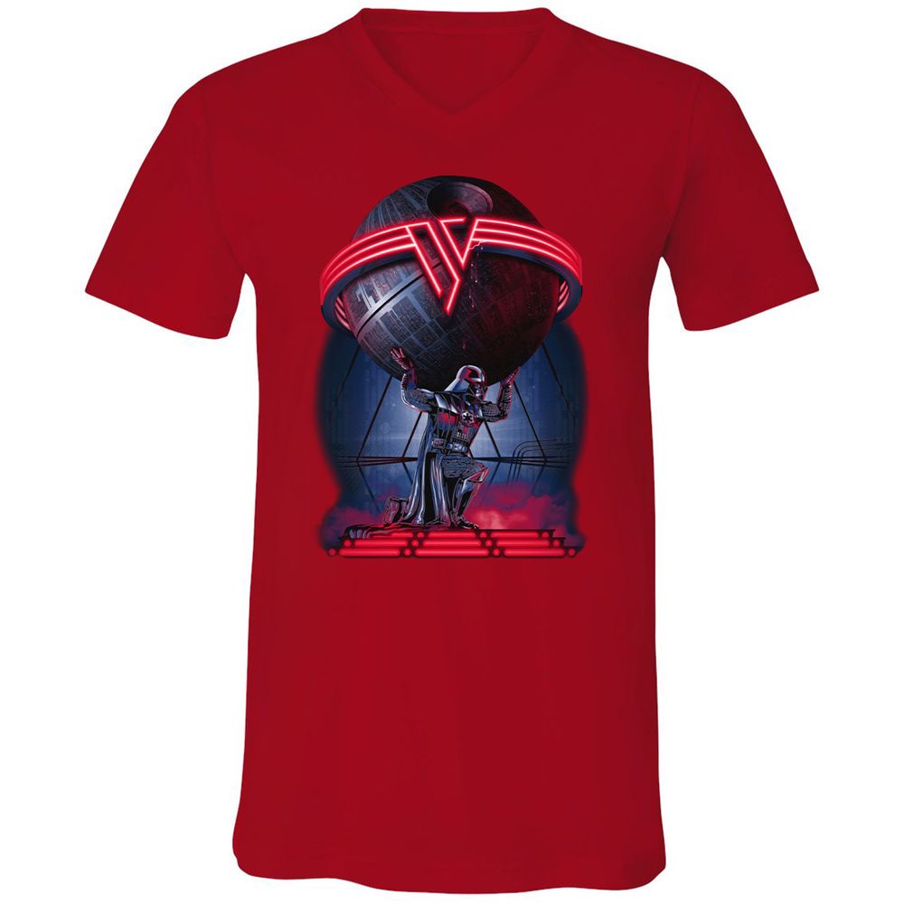 Unisex V-Neck T-Shirt - L9DXP5VE - Red - 3