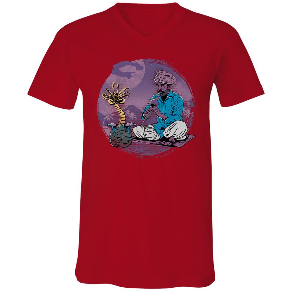 Unisex V-Neck T-Shirt - 2W9BNYK4 - Red - 3