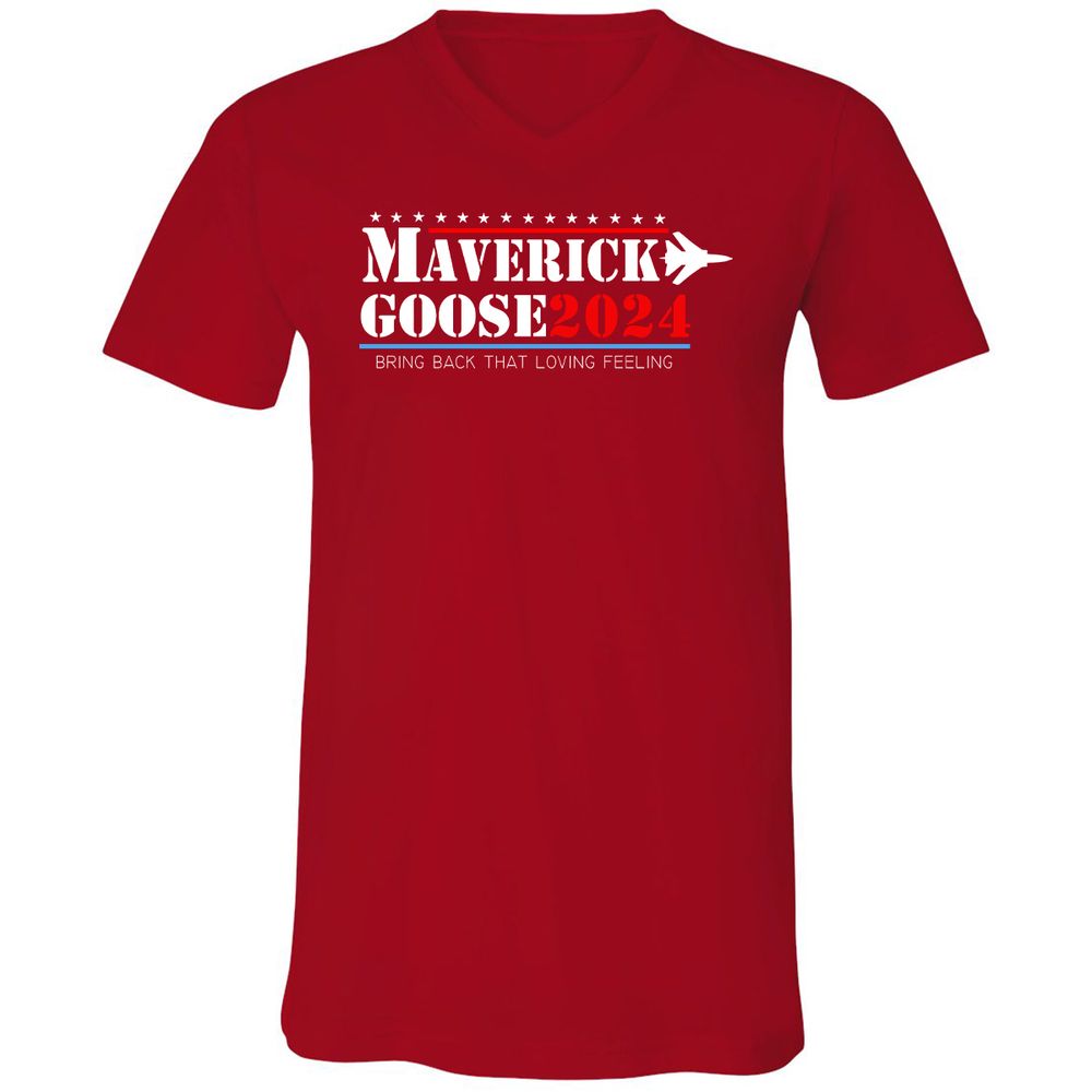 Unisex V-Neck T-Shirt - 48KBFBVS - Red - 3